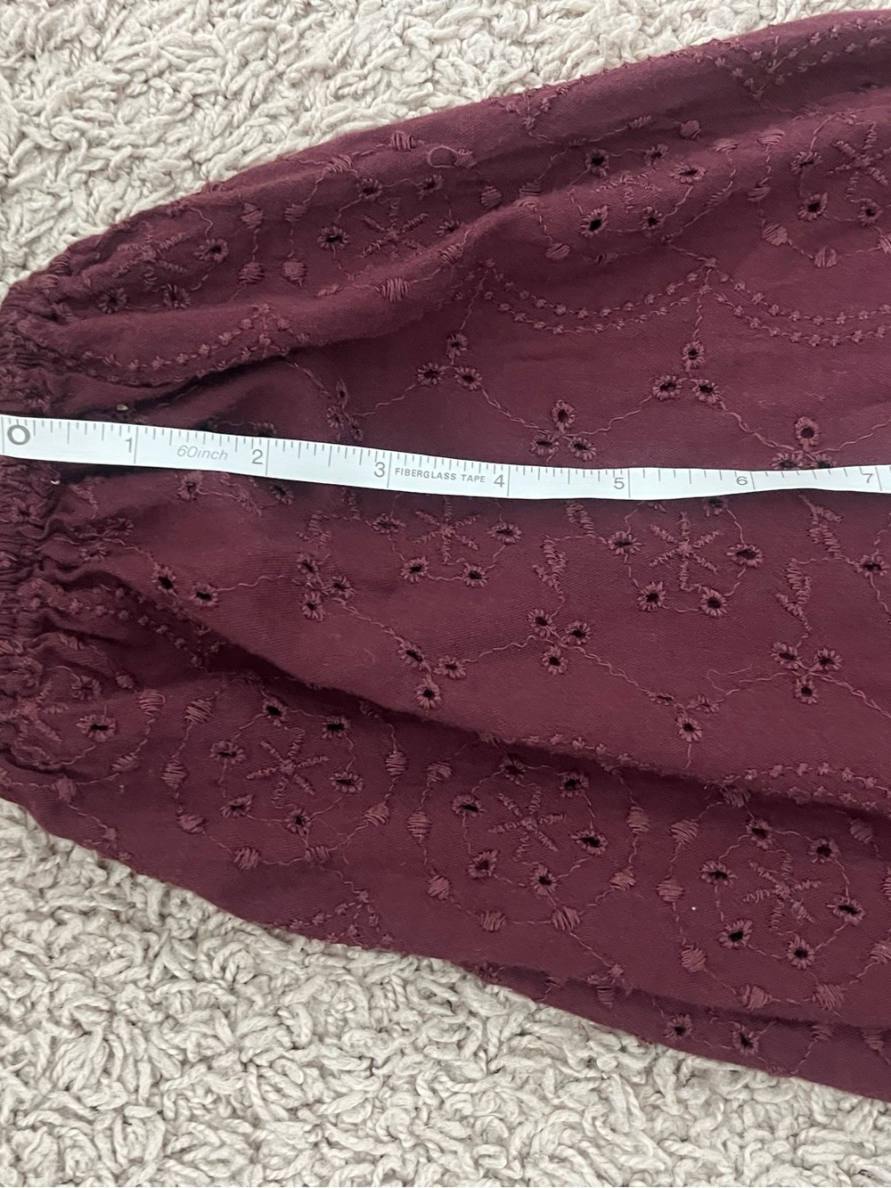 Old Navy Burgundy Eyelet Peasant Blouse - Picture 10 of 10